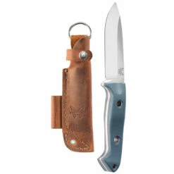Benchmade Sibert Bushcraft CPMS30V Steel Fixed Blade Knife, Leather Sheath - 162