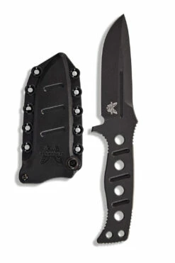 Benchmade ADAMAS CPM-CruWear® Steel Black Fixed Blade Knife, PIM Sheath - 375BK-1