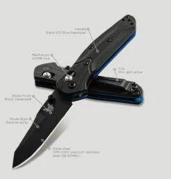 Benchmade Mini Osborne CPMS30V Steel Reverse Tanto Black Folder Knife - 945BK-1