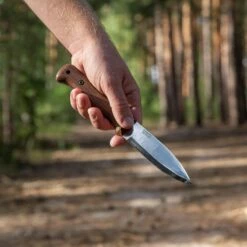 BPS Knives B1 CSH Bushcraft Camping Fixed Blade Knife, Leather Sheath -KNIFE SUPPLIES Sales BPSB1CSH 3