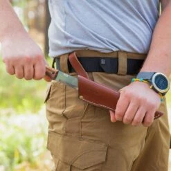 BPS Knives B1 SSH Bushcraft Camping Fixed Blade Knife, Leather Sheath -KNIFE SUPPLIES Sales BPSB1SSH 5