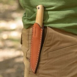 BPS Knives BS1 FT CSH Compact Camping Fixed Blade Knife, Leather Sheath -KNIFE SUPPLIES Sales BPSBS1FTCSH 6
