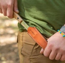 BPS Knives BS1 FT CSH Compact Camping Fixed Blade Knife, Leather Sheath -KNIFE SUPPLIES Sales BPSBS1FTCSH 7