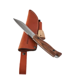 BPS Knives HK1 CSHF Compact Camping & Bushcraft Fixed Blade Knife, Firestarter, Leather Sheath