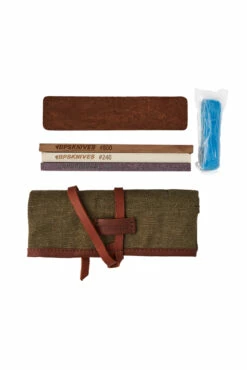 BPS Knives Knife Sharpening Kit, 80/240/800 Grit Stones, Leather Strop, Compound, Nylon Case