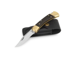 Buck Hunter, Folding Knife 110BRS, Leather Sheath