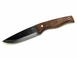 BeaverCraft BSH3 – Traditional Bushcraft Knife (Walnut Handle + Leather Sheath) W/ Blued Steel