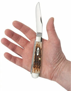Case Amber Bone Peach Seed Jig (SS) Large Trapper Folder Knife #00164 9 Case Amber Bone Peach Seed Jig (SS) Large Trapper Folder Knife #00164 -KNIFE SUPPLIES Sales CA00164 2