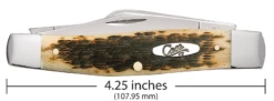 Case Amber Bone Peach Seed Jig (CS) Large Stockman Folder Knife #00204 -KNIFE SUPPLIES Sales CA00204 3