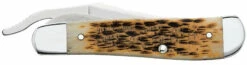 Case Amber Bone Peach Seed Jig (SS) Russlock Folder Knife #00260