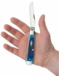 Case Rogers Corn Cob Jig Blue Bone (SS) Large Trapper Folder Knife #02800 -KNIFE SUPPLIES Sales CA02800 2