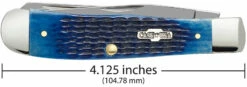 Case Rogers Corn Cob Jig Blue Bone (SS) Large Trapper Folder Knife #02800 -KNIFE SUPPLIES Sales CA02800 3