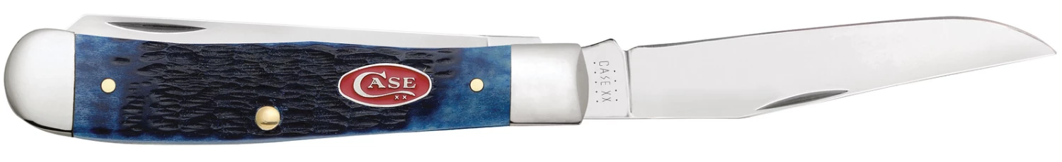 Case Rogers Jig Navy Blue Bone (SS) Large Trapper Folder Knife #07051 4 Case Rogers Jig Navy Blue Bone (SS) Large Trapper Folder Knife #07051 - Image 2