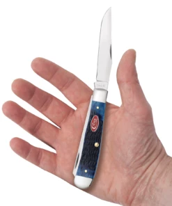 Case Rogers Jig Navy Blue Bone (SS) Large Trapper Folder Knife #07051 8 Case Rogers Jig Navy Blue Bone (SS) Large Trapper Folder Knife #07051 -KNIFE SUPPLIES Sales CA07051 2