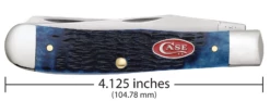 Case Rogers Jig Navy Blue Bone (SS) Large Trapper Folder Knife #07051 9 Case Rogers Jig Navy Blue Bone (SS) Large Trapper Folder Knife #07051 -KNIFE SUPPLIES Sales CA07051 3