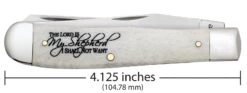 Case Psalm 23 Smooth Natural Bone (SS) Trapper Folder Knife #08795 -KNIFE SUPPLIES Sales CA08795 3
