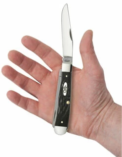 Case Jigged Rough Black Synthetic (SS) Large Trapper Folder Knife #18221 -KNIFE SUPPLIES Sales CA18221 2