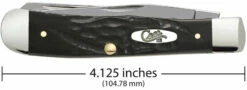 Case Jigged Rough Black Synthetic (SS) Large Trapper Folder Knife #18221 -KNIFE SUPPLIES Sales CA18221 3