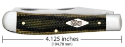 Case Smooth Green And Black Natural Canvas Micarta (SS) Large Trapper Folder Knife #23470