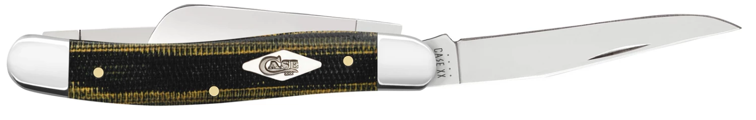 Case Smooth Green And Black Natural Canvas Micarta (SS) Medium Stockman Folder Knife #23471 5 Case Smooth Green And Black Natural Canvas Micarta (SS) Medium Stockman Folder Knife #23471 - Image 3