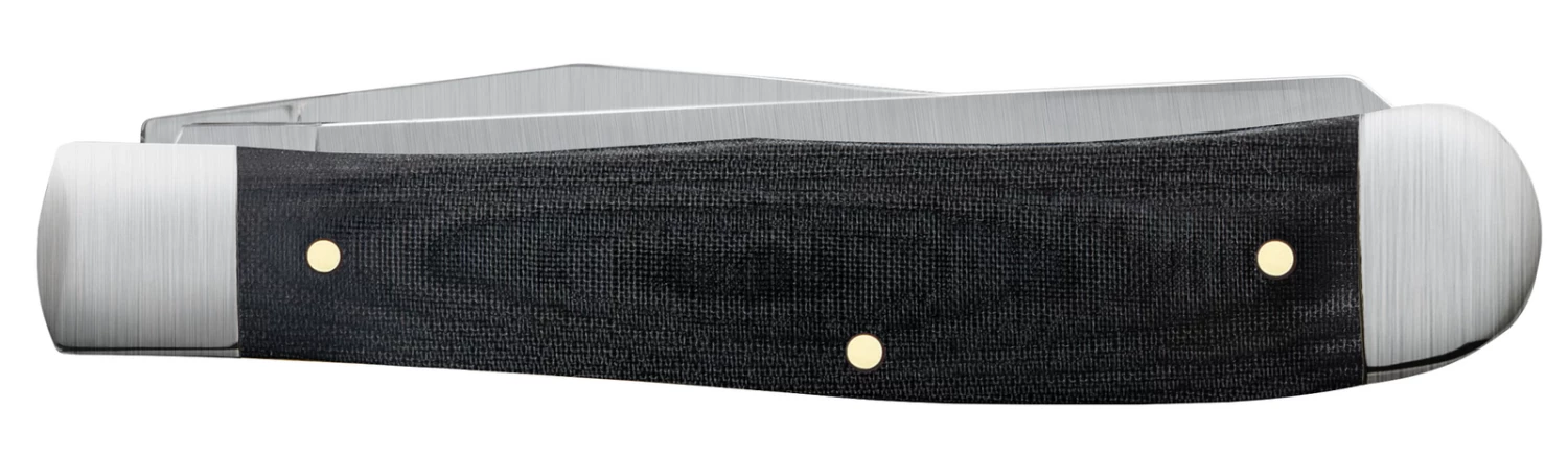 Case Smooth Black Micarta (SS) Large Trapper Folder Knife #27730 4 Case Smooth Black Micarta (SS) Large Trapper Folder Knife #27730 - Image 2