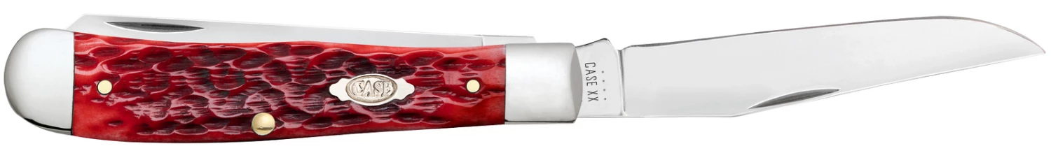 Case Peach Seed Jig Dark Red Bone (CS) Large Trapper Folder Knife #31950 5 Case Peach Seed Jig Dark Red Bone (CS) Large Trapper Folder Knife #31950 - Image 3