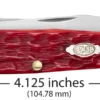 Case Peach Seed Jig Dark Red Bone (CS) Large Trapper Folder Knife W/ Pocket Clip #31957 -KNIFE SUPPLIES Sales CA31957