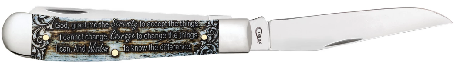 Case Gift Boxed Serenity Prayer Natural Bone (SS) Trapper Folder Knife #38822 4 Case Gift Boxed Serenity Prayer Natural Bone (SS) Trapper Folder Knife #38822 - Image 2