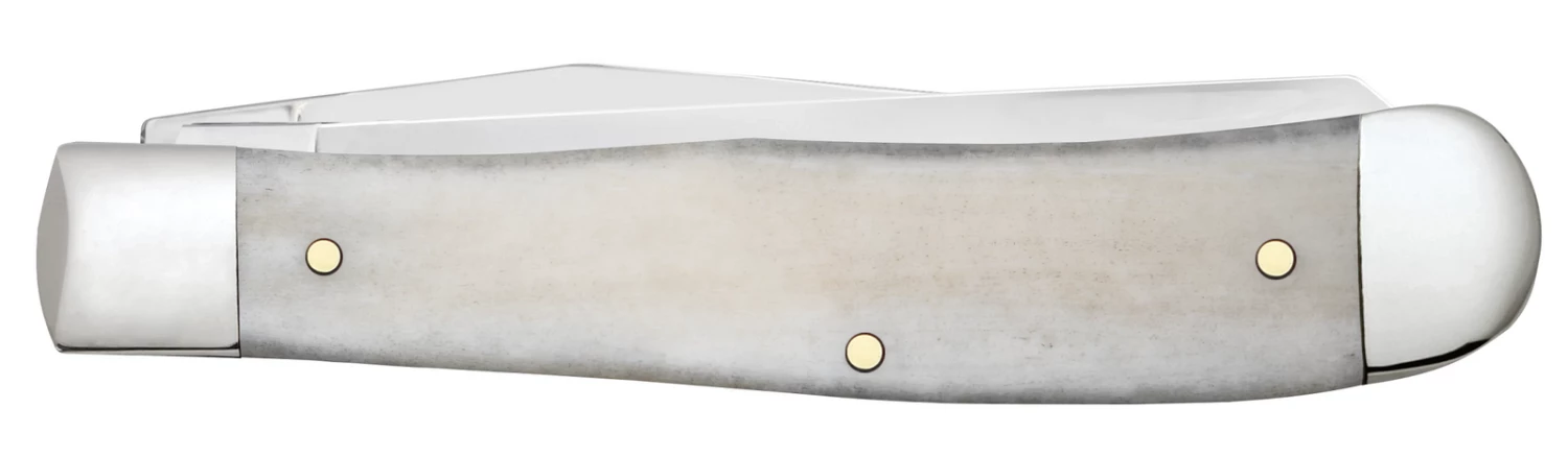 Case War Series Korean War Embellished Smooth Natural Bone (SS) Large Trapper Folder Knife #50951 3 Case War Series Korean War Embellished Smooth Natural Bone (SS) Large Trapper Folder Knife #50951