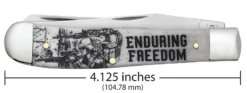 Case War Series Enduring Freedom Embellished Smooth Bone (SS) Large Trapper Folder Knife #50955 9 Case War Series Enduring Freedom Embellished Smooth Bone (SS) Large Trapper Folder Knife #50955 -KNIFE SUPPLIES Sales CA50955 3