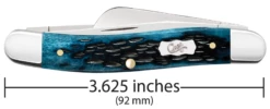 Case Pocket Worn Peach Seed Jig Mediterranean Blue Bone (SS) Medium Stockman Folder Knife #51851 -KNIFE SUPPLIES Sales CA51851 3