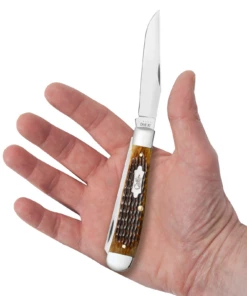 Case Rogers Corn Cob Jig Antique Bone (SS) Large Trapper Folder Knife #52832 8 Case Rogers Corn Cob Jig Antique Bone (SS) Large Trapper Folder Knife #52832 -KNIFE SUPPLIES Sales CA52832 2