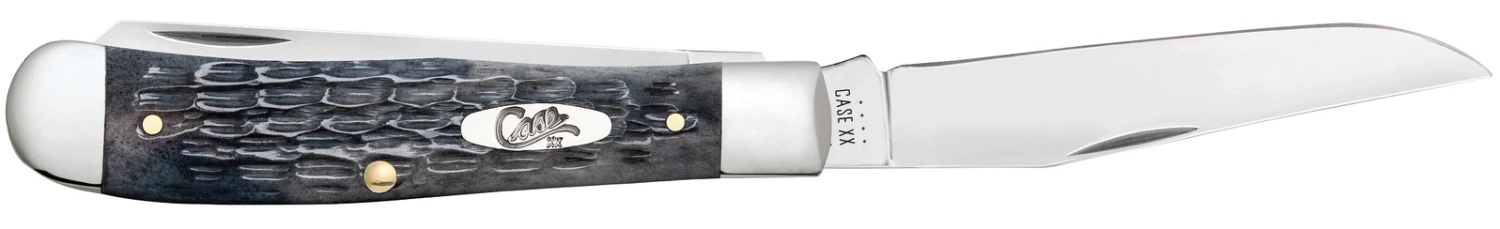 Case Pocket Worn Crandall Jig Grey Bone (CS) Large Trapper Folder Knife #58410 5 Case Pocket Worn Crandall Jig Grey Bone (CS) Large Trapper Folder Knife #58410 - Image 3