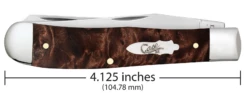 Case Smooth Brown Maple Burl Wood (SS) Large Trapper Folder Knife #64060 -KNIFE SUPPLIES Sales CA64060 3