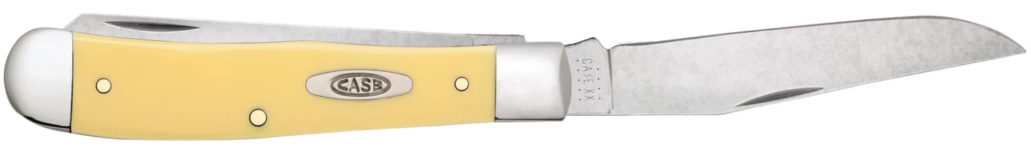 Case Yellow Synthetic (SS) Large Trapper Folder Knife W/ Pocket Clip #81091 5 Case Yellow Synthetic (SS) Large Trapper Folder Knife W/ Pocket Clip #81091 - Image 3