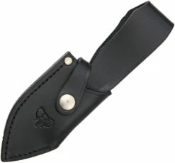 Cudeman Mini BV Black Micarta Bohler N-695 Steel Fixed Blade Knife, Leather Sheath - 115-B