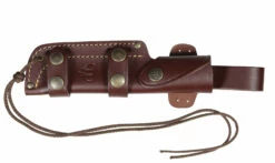 Cudeman Nesmuk Wolf Turkish Walnut Wood Bohler N690CO Steel Hunting Fixed Blade Knife, Leather Sheat