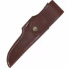 Cudeman Akeley Walnut Wood Bohler N690CO Steel Hunting Fixed Blade Knife, Leather Sheath - 254-G