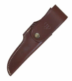 Cudeman Akeley Walnut Wood Bohler N690CO Steel Hunting Fixed Blade Knife, Leather Sheath - 254-G
