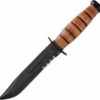 Kabar Short USMC Fixed Blade Knife 1252, Leather Sheath -KNIFE SUPPLIES Sales KA1252