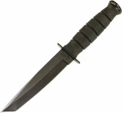 Kabar Short Black Tanto Fixed Blade Knife 1254, Leather Sheath