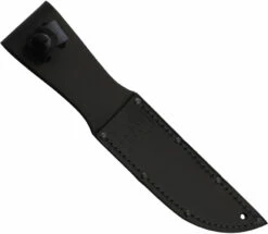 Kabar Short Black Fixed Blade Knife 1256, Leather Sheath