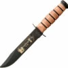 Kabar Leather Handle Vietnam Fixed Blade Knife 9139, Leather Sheath