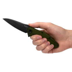 Kershaw Bareknuckle Olive Aluminium, Blackwash Sandvik 14C28N Folder Knife 7777OLBW -KNIFE SUPPLIES Sales KS7777OLBW 1