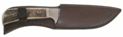Mikov Les Forest Stag Horn Hunting Wide Fixed Blade Knife, Leather Sheath - 398-NP-13/B