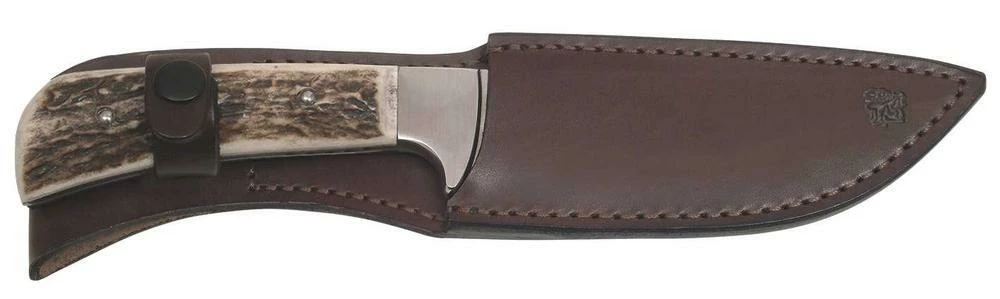 Mikov Les Forest Stag Horn Hunting Wide Fixed Blade Knife, Leather Sheath - 398-NP-13/B 3 Mikov Les Forest Stag Horn Hunting Wide Fixed Blade Knife, Leather Sheath - 398-NP-13/B