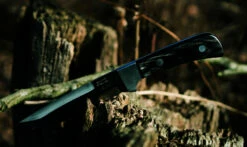 Mikov Les Forest Buffalo Horn Hunting Narrow Fixed Blade Knife, Leather Sheath - 398-NR-13/A -KNIFE SUPPLIES Sales MIK398 NR 13A 1