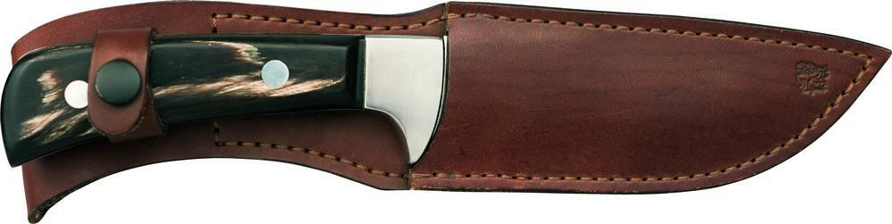Mikov Les Forest Buffalo Horn Hunting Wide Fixed Blade Knife, Leather Sheath - 398-NR-13/B 3 Mikov Les Forest Buffalo Horn Hunting Wide Fixed Blade Knife, Leather Sheath - 398-NR-13/B