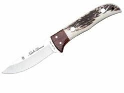 Nieto Coyote Stag Horn Hunting Fixed Blade Knife, Leather Sheath - 1069