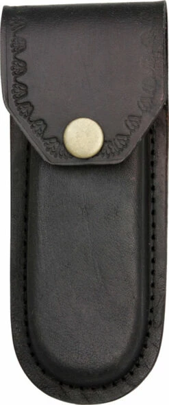 Black Leather Embossed Edge Belt Sheath To Suit 5 Inch Knife
